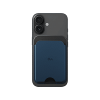 Navy Blue-Grey Leatherite MagSafe Card Wallet